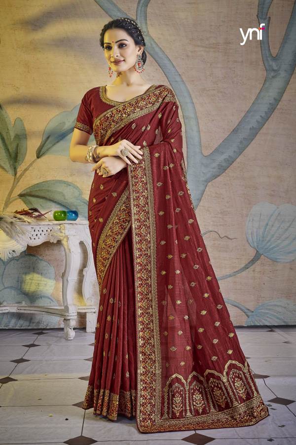 Ynf Bridal Silk New Designer Wedding Wear Vichitra Silk Heavy Saree Collection